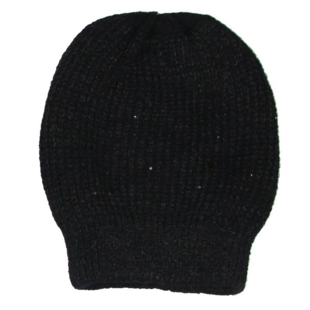 BCBGeneration Womens Galaxy Black Sequined Warm Winter Slouchy Beanie Hat NWOT